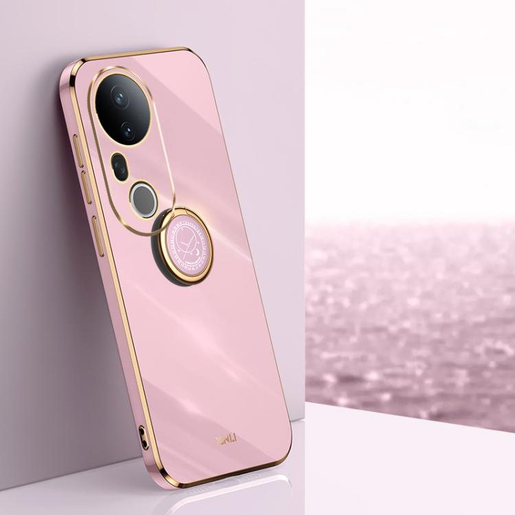 XINLI Straight Edge 6D Electroplate TPU Phone Case with Ring Holder, For vivo V50 Lite, For vivo V50, For vivo S20, For vivo S20 Pro, For vivo iQOO 13, For vivo Y300 Pro