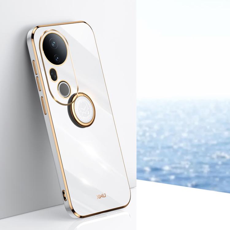 XINLI Straight Edge 6D Electroplate TPU Phone Case with Ring Holder, For vivo V50 Lite, For vivo V50, For vivo S20, For vivo S20 Pro, For vivo iQOO 13, For vivo Y300 Pro
