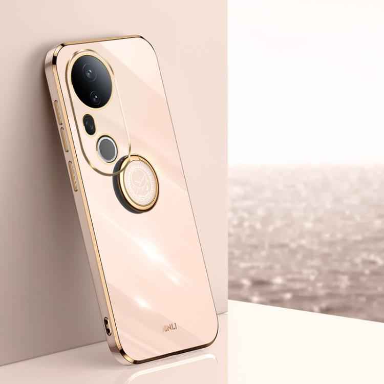 XINLI Straight Edge 6D Electroplate TPU Phone Case with Ring Holder, For vivo S20 Pro, For vivo iQOO 13, For vivo Y300 Pro, For vivo V40 Lite 5G, For vivo S18 Pro, For vivo S18e