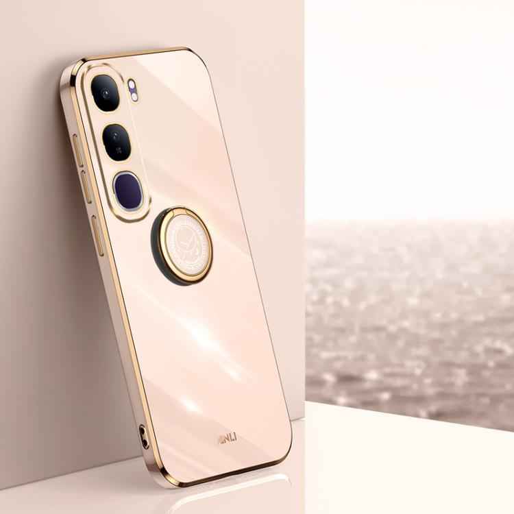 XINLI Straight Edge 6D Electroplate TPU Phone Case with Ring Holder, For vivo S20 Pro, For vivo iQOO 13, For vivo Y300 Pro, For vivo V40 Lite 5G, For vivo S18 Pro, For vivo S18e