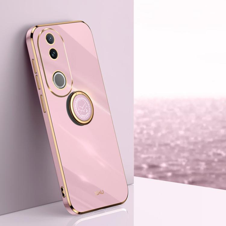 XINLI Straight Edge 6D Electroplate TPU Phone Case with Ring Holder, For vivo V50 Lite, For vivo V50, For vivo S20, For vivo S20 Pro, For vivo iQOO 13, For vivo Y300 Pro