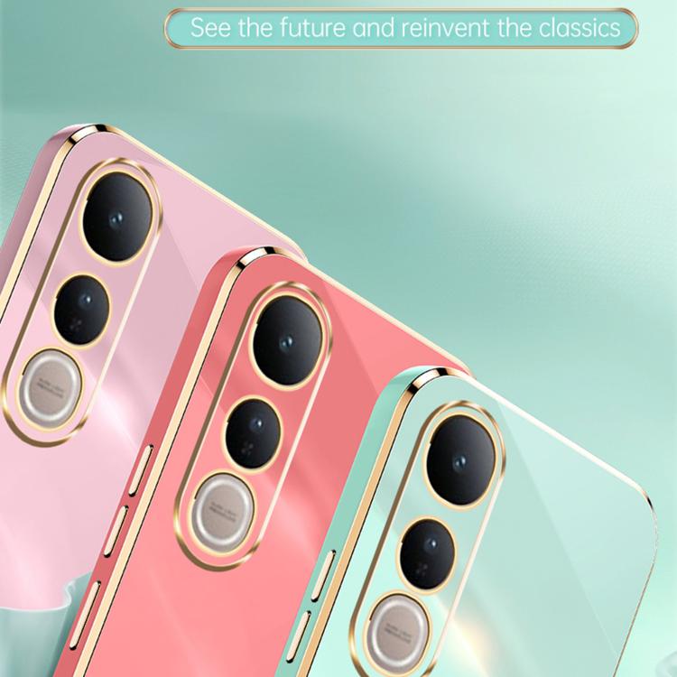 XINLI Straight Edge 6D Electroplate TPU Phone Case with Ring Holder, For vivo V50 Lite, For vivo V50, For vivo S20, For vivo S20 Pro, For vivo iQOO 13, For vivo Y300 Pro