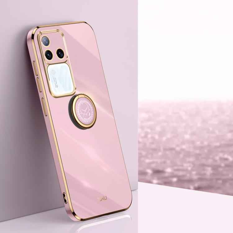 XINLI Straight Edge 6D Electroplate TPU Phone Case with Ring Holder, For vivo S20 Pro, For vivo iQOO 13, For vivo Y300 Pro, For vivo V40 Lite 5G, For vivo S18 Pro, For vivo S18e