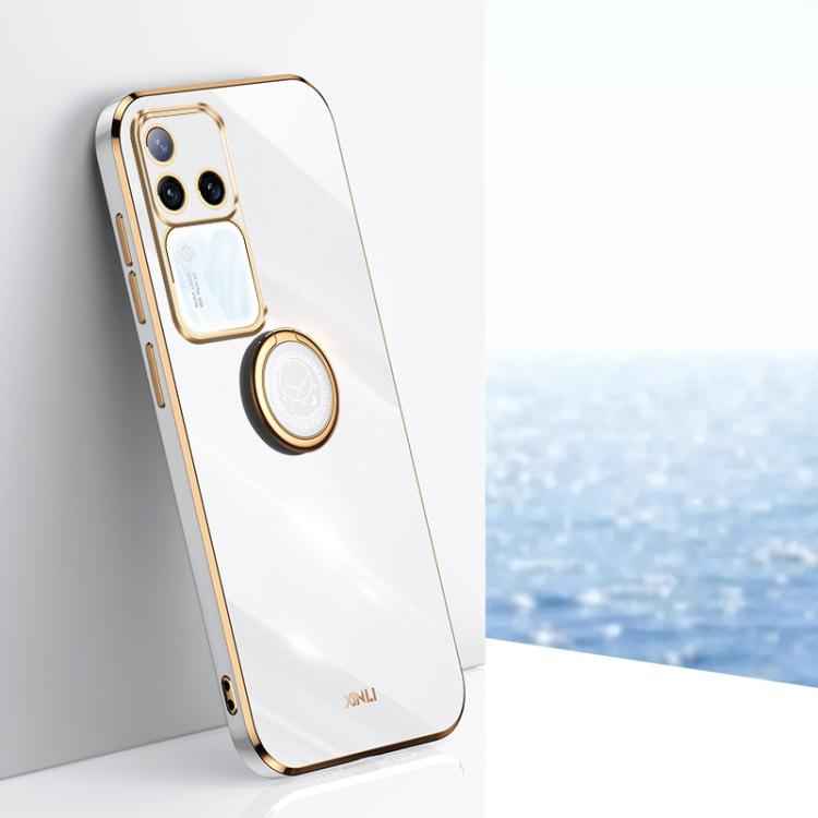 XINLI Straight Edge 6D Electroplate TPU Phone Case with Ring Holder, For vivo S20 Pro, For vivo iQOO 13, For vivo Y300 Pro, For vivo V40 Lite 5G, For vivo S18 Pro, For vivo S18e