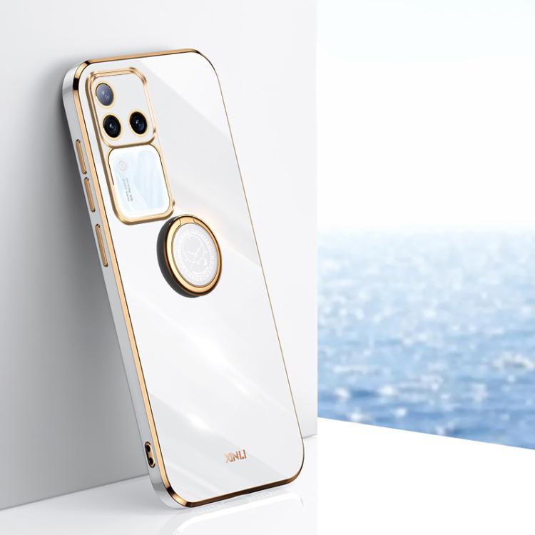 XINLI Straight Edge 6D Electroplate TPU Phone Case with Ring Holder, For vivo V40 Lite 5G, For vivo S18 Pro, For vivo S18e, For vivo X100 Pro 5G, For vivo iQOO 12 Pro 5G, For vivo iQOO 12 5G