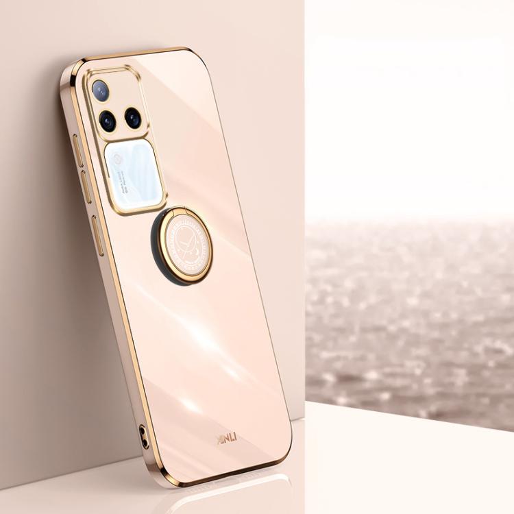 XINLI Straight Edge 6D Electroplate TPU Phone Case with Ring Holder, For vivo V40 Lite 5G, For vivo S18 Pro, For vivo S18e, For vivo X100 Pro 5G, For vivo iQOO 12 Pro 5G, For vivo iQOO 12 5G