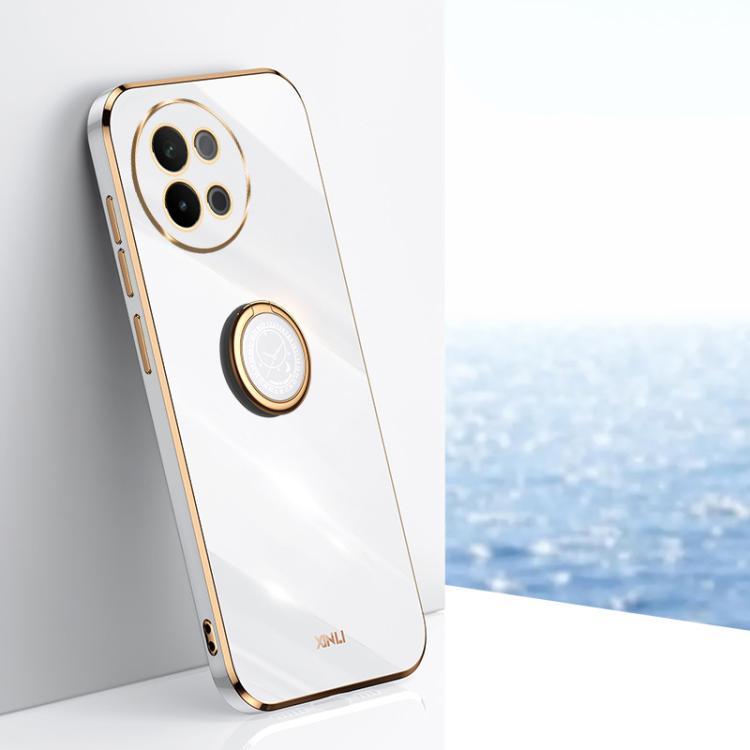 XINLI Straight Edge 6D Electroplate TPU Phone Case with Ring Holder, For vivo V40 Lite 5G, For vivo S18 Pro, For vivo S18e, For vivo X100 Pro 5G, For vivo iQOO 12 Pro 5G, For vivo iQOO 12 5G