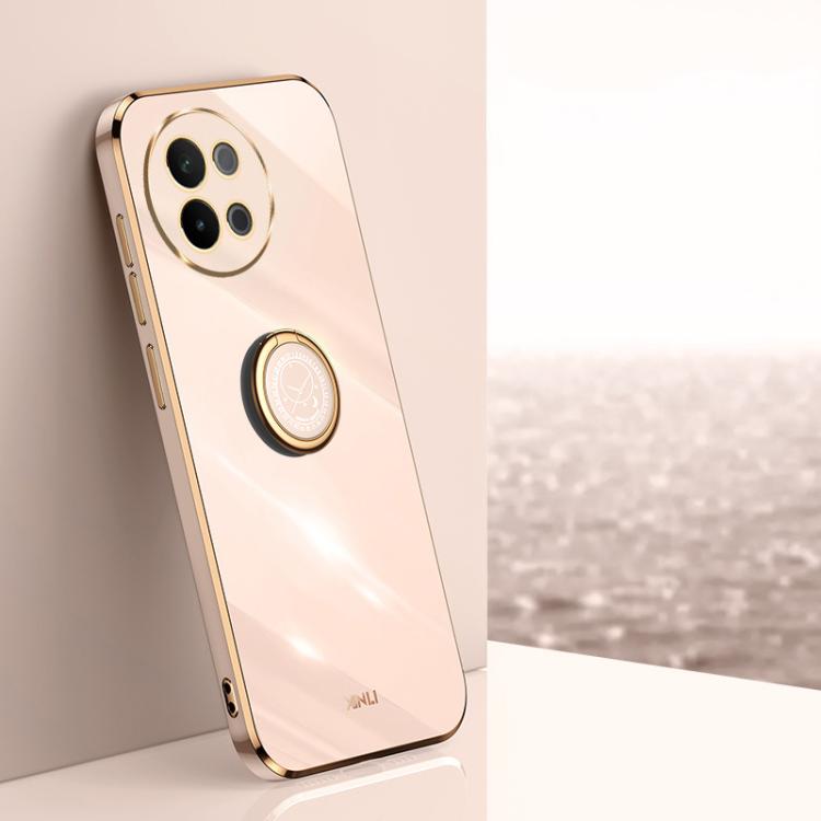 XINLI Straight Edge 6D Electroplate TPU Phone Case with Ring Holder, For vivo V40 Lite 5G, For vivo S18 Pro, For vivo S18e, For vivo X100 Pro 5G, For vivo iQOO 12 Pro 5G, For vivo iQOO 12 5G