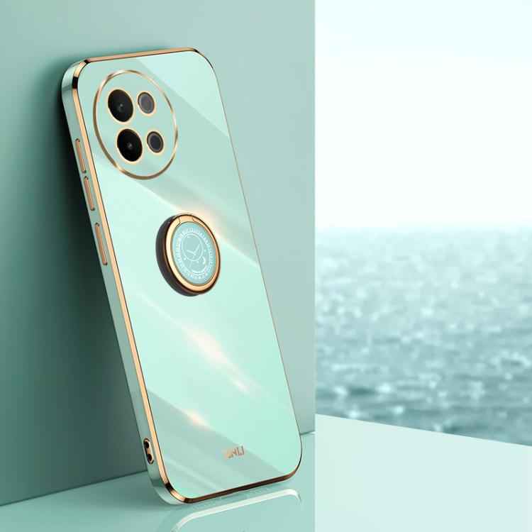 XINLI Straight Edge 6D Electroplate TPU Phone Case with Ring Holder, For vivo S20 Pro, For vivo iQOO 13, For vivo Y300 Pro, For vivo V40 Lite 5G, For vivo S18 Pro, For vivo S18e
