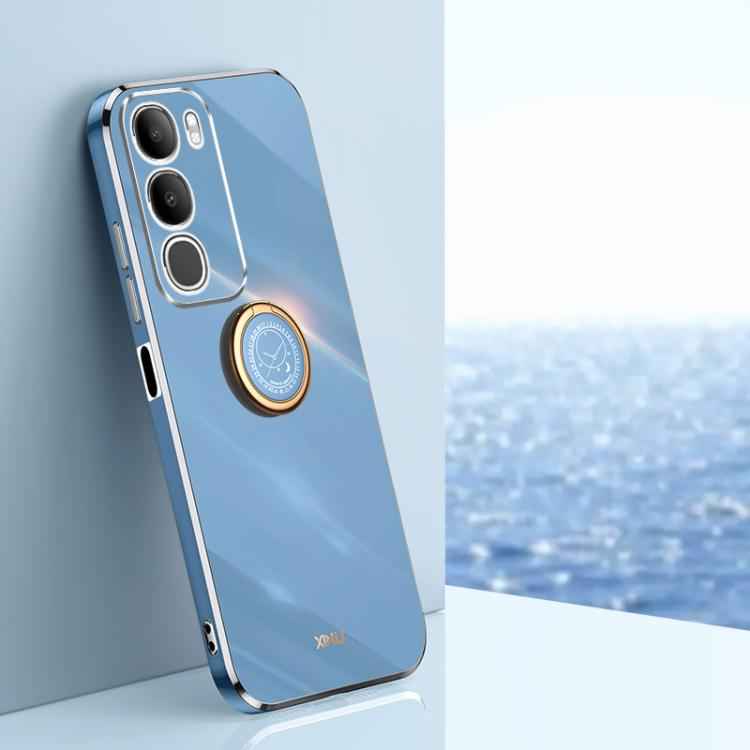 XINLI Straight Edge 6D Electroplate TPU Phone Case with Ring Holder, For vivo X300 Pro, For vivo X300 5G, For vivo V60 Lite 5G, For vivo Y50 5G, For vivo Y500 5G, For vivo V60 5G Global