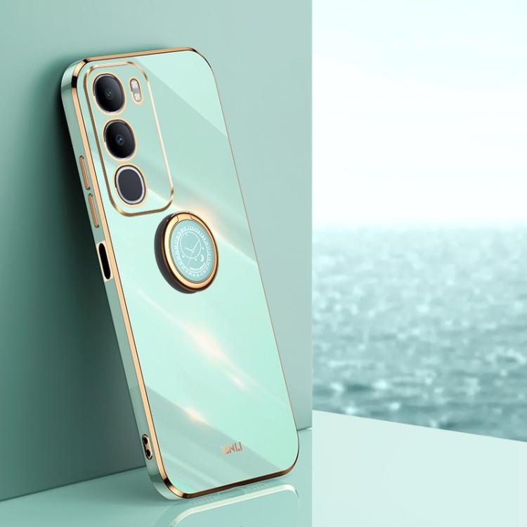 XINLI Straight Edge 6D Electroplate TPU Phone Case with Ring Holder, For vivo Y50 5G, For vivo Y500 5G, For vivo V60 5G Global, For vivo S30 Pro mini 5G, For vivo S30 5G, For vivo X200 Ultra