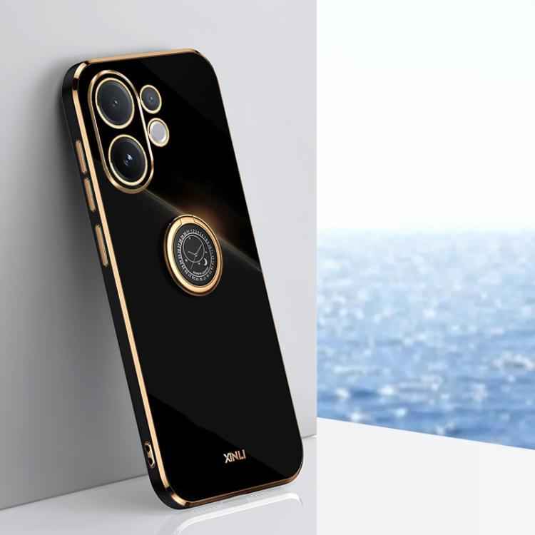 XINLI Straight Edge 6D Electroplate TPU Phone Case with Ring Holder, For vivo X300 Pro, For vivo X300 5G, For vivo V60 Lite 5G, For vivo Y50 5G, For vivo Y500 5G, For vivo V60 5G Global