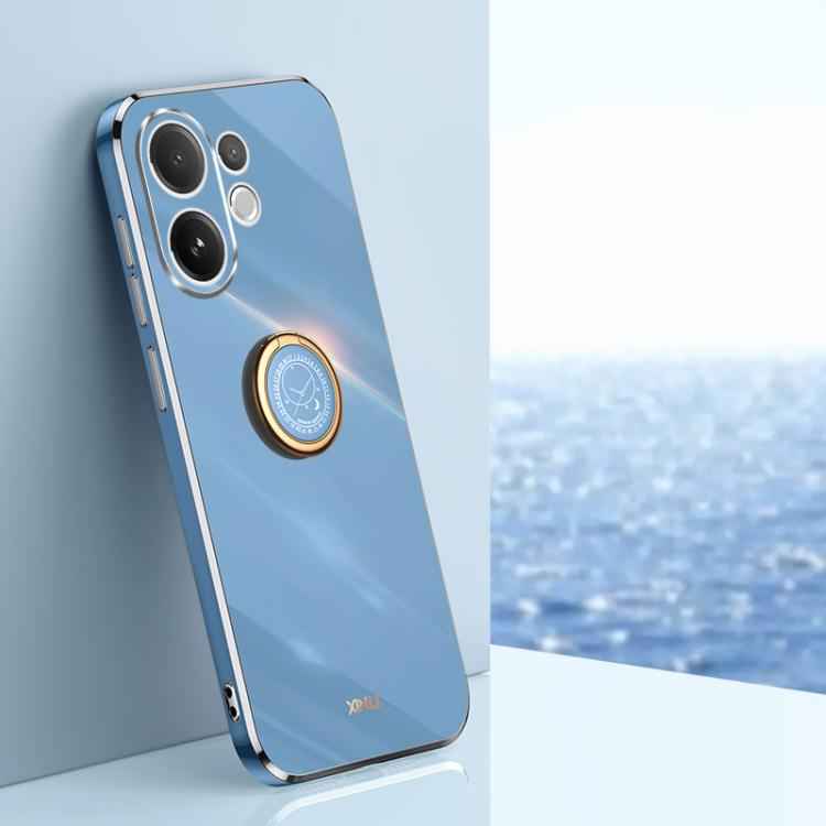 XINLI Straight Edge 6D Electroplate TPU Phone Case with Ring Holder, For vivo X300 Pro, For vivo X300 5G, For vivo V60 Lite 5G, For vivo Y50 5G, For vivo Y500 5G, For vivo V60 5G Global