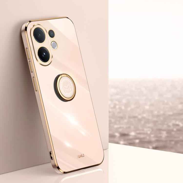 XINLI Straight Edge 6D Electroplate TPU Phone Case with Ring Holder, For vivo X300 Pro, For vivo X300 5G, For vivo V60 Lite 5G, For vivo Y50 5G, For vivo Y500 5G, For vivo V60 5G Global