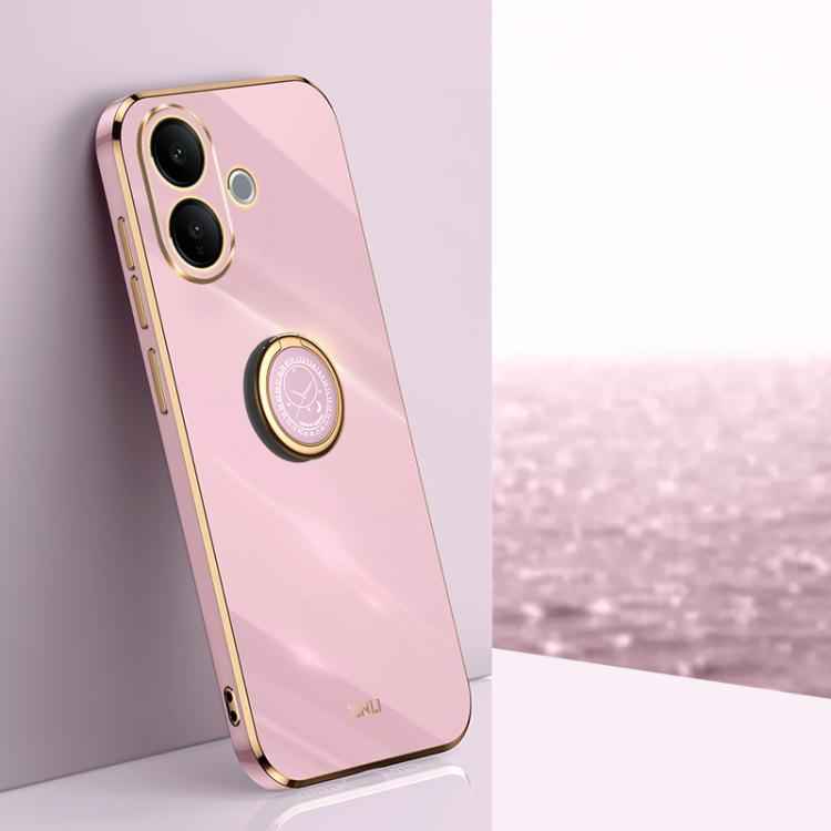 XINLI Straight Edge 6D Electroplate TPU Phone Case with Ring Holder, For vivo X300 Pro, For vivo X300 5G, For vivo V60 Lite 5G, For vivo Y50 5G, For vivo Y500 5G, For vivo V60 5G Global