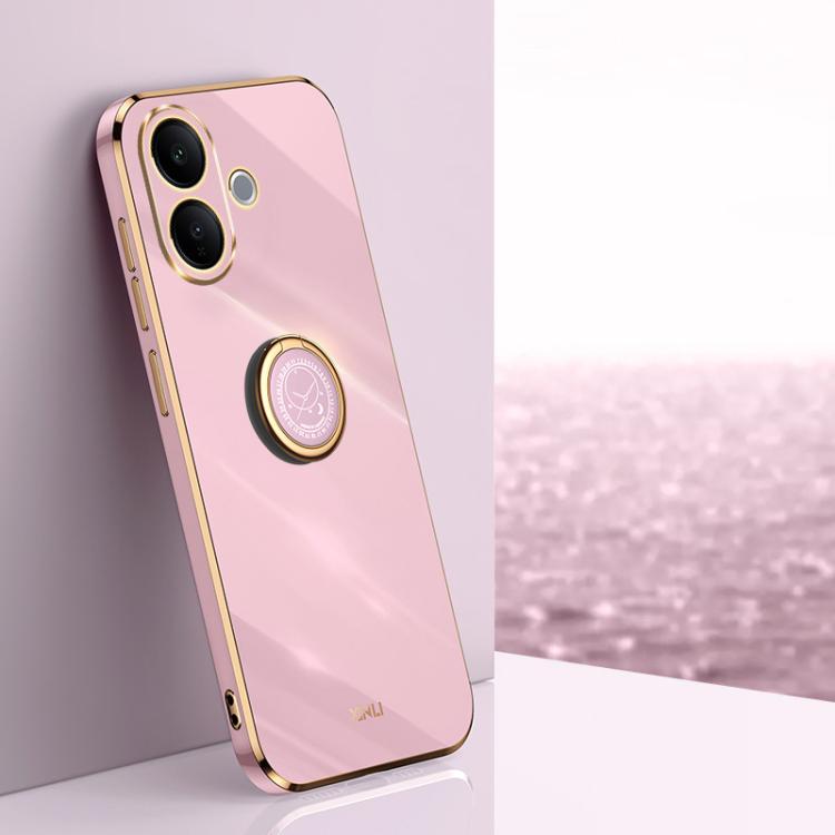 XINLI Straight Edge 6D Electroplate TPU Phone Case with Ring Holder, For vivo Y600 Pro 5G, For vivo V70 FE 5G, For vivo X300 Ultra, For vivo X300 Pro, For vivo X300 5G, For vivo V60 Lite 5G