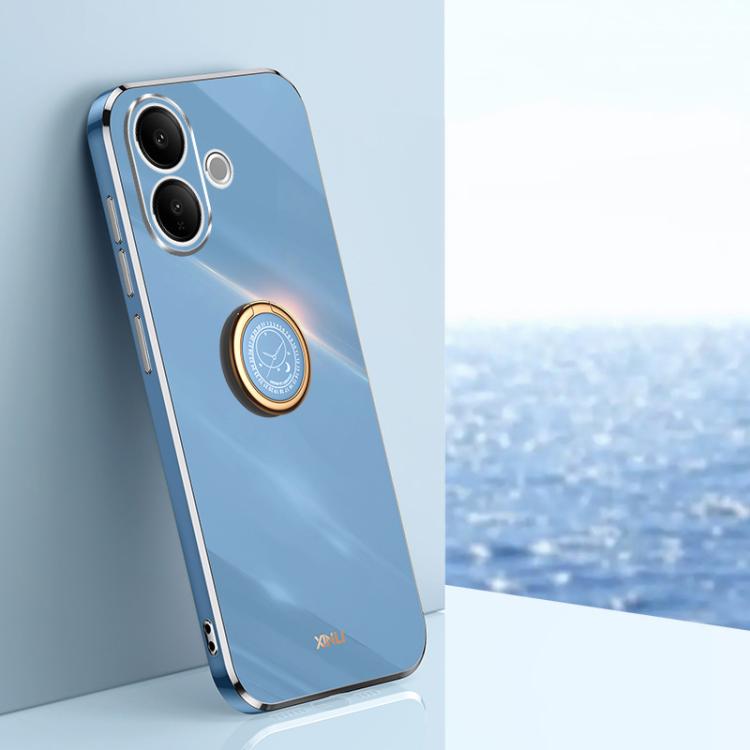 XINLI Straight Edge 6D Electroplate TPU Phone Case with Ring Holder, For vivo Y600 Pro 5G, For vivo V70 FE 5G, For vivo X300 Ultra, For vivo X300 Pro, For vivo X300 5G, For vivo V60 Lite 5G