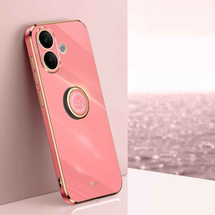 XINLI Straight Edge 6D Electroplate TPU Phone Case with Ring Holder, For vivo X300 Pro, For vivo X300 5G, For vivo V60 Lite 5G, For vivo Y50 5G, For vivo Y500 5G, For vivo V60 5G Global