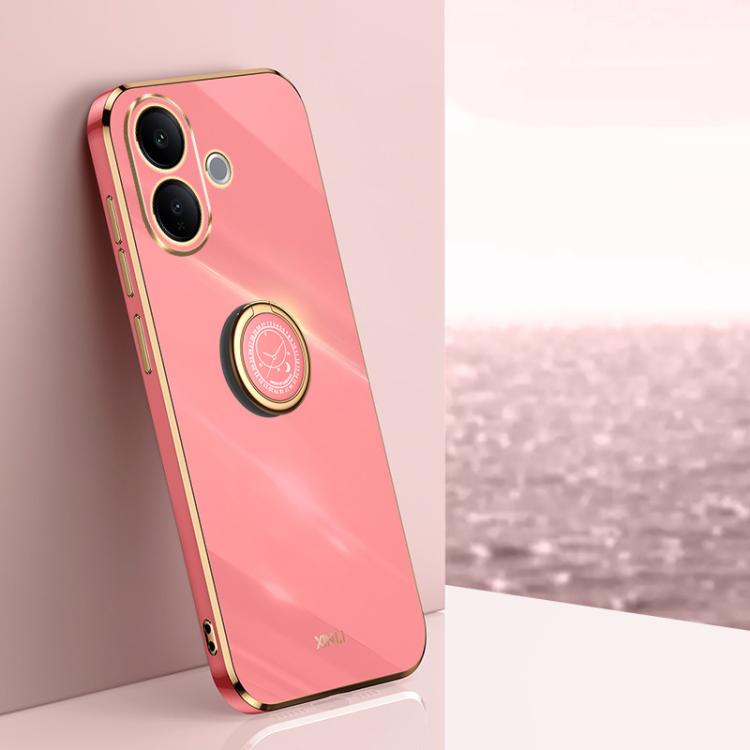 XINLI Straight Edge 6D Electroplate TPU Phone Case with Ring Holder, For vivo Y600 Pro 5G, For vivo V70 FE 5G, For vivo X300 Ultra, For vivo X300 Pro, For vivo X300 5G, For vivo V60 Lite 5G