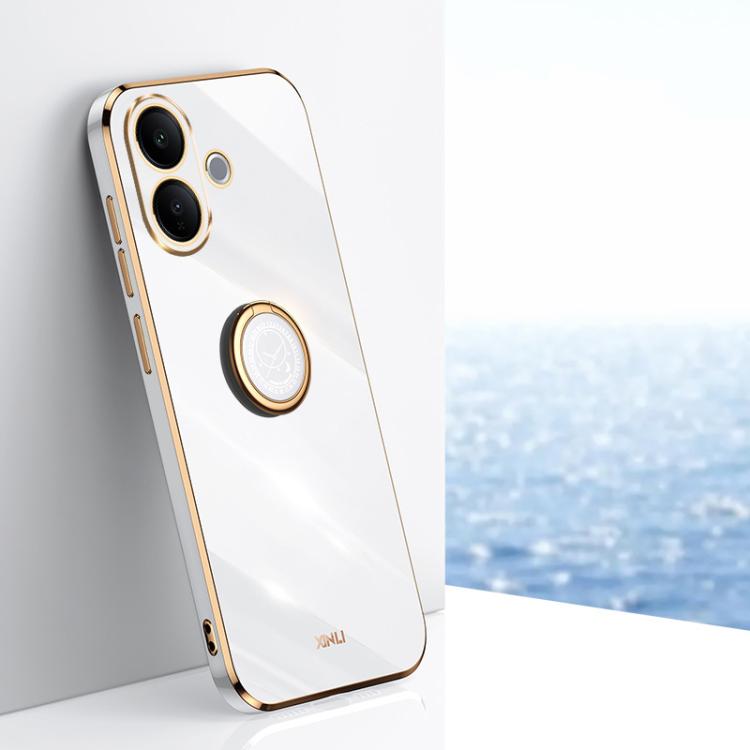 XINLI Straight Edge 6D Electroplate TPU Phone Case with Ring Holder, For vivo Y600 Pro 5G, For vivo V70 FE 5G, For vivo X300 Ultra, For vivo X300 Pro, For vivo X300 5G, For vivo V60 Lite 5G