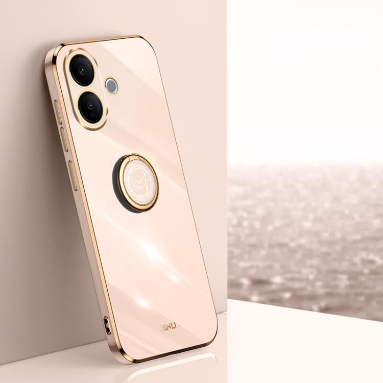 XINLI Straight Edge 6D Electroplate TPU Phone Case with Ring Holder, For vivo Y600 Pro 5G, For vivo V70 FE 5G, For vivo X300 Ultra, For vivo X300 Pro, For vivo X300 5G, For vivo V60 Lite 5G
