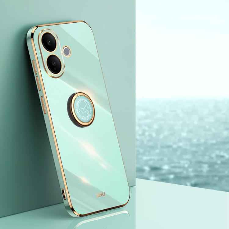 XINLI Straight Edge 6D Electroplate TPU Phone Case with Ring Holder, For vivo X300 Pro, For vivo X300 5G, For vivo V60 Lite 5G, For vivo Y50 5G, For vivo Y500 5G, For vivo V60 5G Global