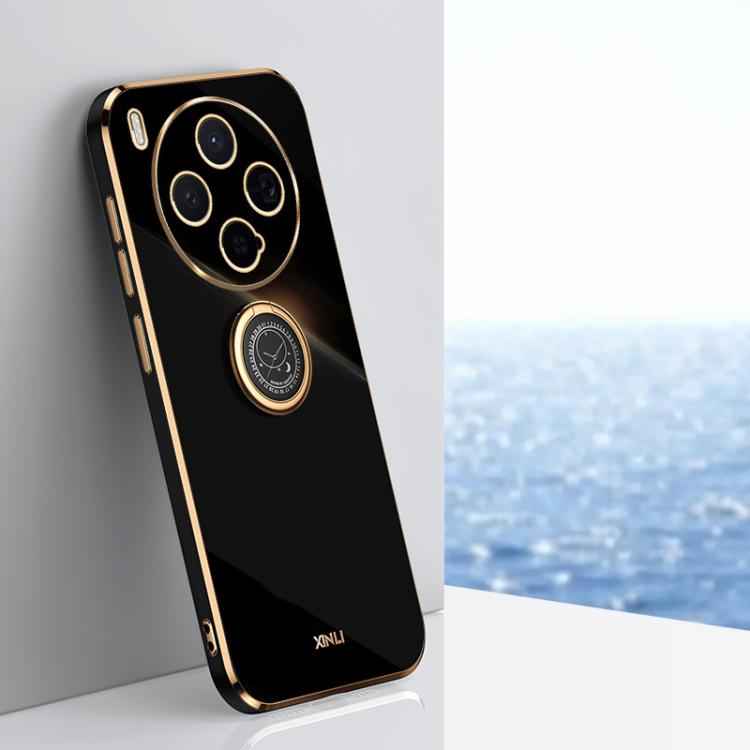 XINLI Straight Edge 6D Electroplate TPU Phone Case with Ring Holder, For vivo X300 Pro, For vivo X300 5G, For vivo V60 Lite 5G, For vivo Y50 5G, For vivo Y500 5G, For vivo V60 5G Global