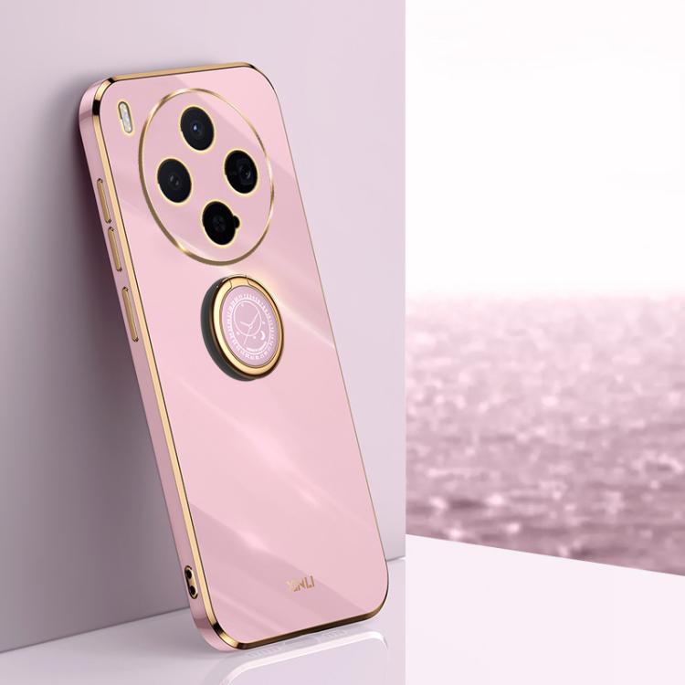 XINLI Straight Edge 6D Electroplate TPU Phone Case with Ring Holder, For vivo Y600 Pro 5G, For vivo V70 FE 5G, For vivo X300 Ultra, For vivo X300 Pro, For vivo X300 5G, For vivo V60 Lite 5G