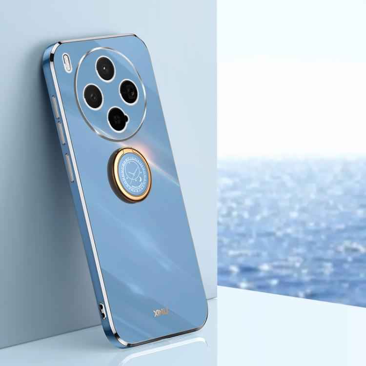 XINLI Straight Edge 6D Electroplate TPU Phone Case with Ring Holder, For vivo X300 Pro, For vivo X300 5G, For vivo V60 Lite 5G, For vivo Y50 5G, For vivo Y500 5G, For vivo V60 5G Global