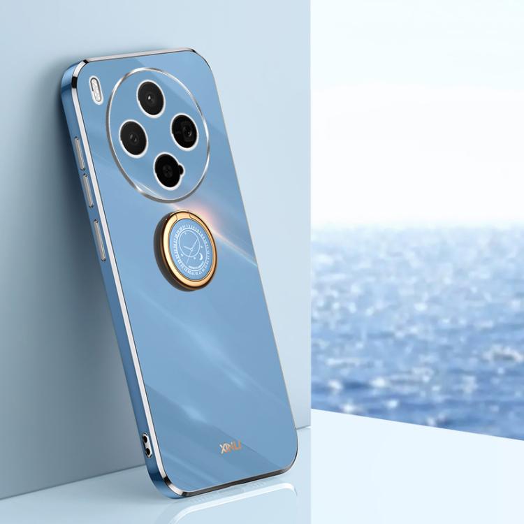XINLI Straight Edge 6D Electroplate TPU Phone Case with Ring Holder, For vivo Y600 Pro 5G, For vivo V70 FE 5G, For vivo X300 Ultra, For vivo X300 Pro, For vivo X300 5G, For vivo V60 Lite 5G