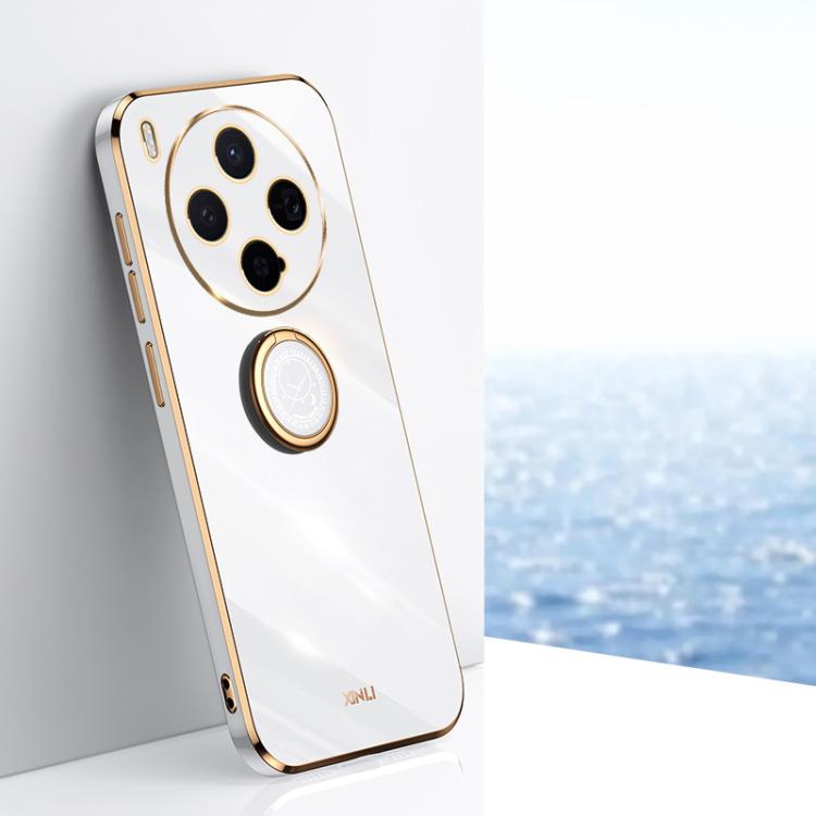 XINLI Straight Edge 6D Electroplate TPU Phone Case with Ring Holder, For vivo Y600 Pro 5G, For vivo V70 FE 5G, For vivo X300 Ultra, For vivo X300 Pro, For vivo X300 5G, For vivo V60 Lite 5G