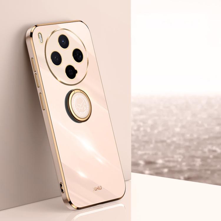 XINLI Straight Edge 6D Electroplate TPU Phone Case with Ring Holder, For vivo Y600 Pro 5G, For vivo V70 FE 5G, For vivo X300 Ultra, For vivo X300 Pro, For vivo X300 5G, For vivo V60 Lite 5G