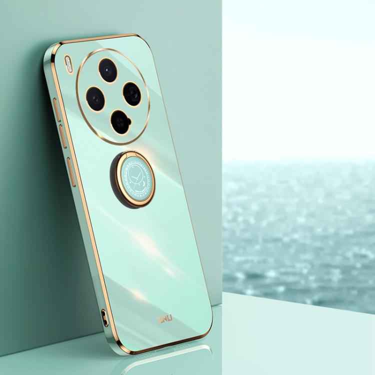 XINLI Straight Edge 6D Electroplate TPU Phone Case with Ring Holder, For vivo X300 Pro, For vivo X300 5G, For vivo V60 Lite 5G, For vivo Y50 5G, For vivo Y500 5G, For vivo V60 5G Global