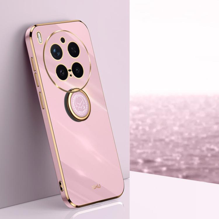 XINLI Straight Edge 6D Electroplate TPU Phone Case with Ring Holder, For vivo Y600 Pro 5G, For vivo V70 FE 5G, For vivo X300 Ultra, For vivo X300 Pro, For vivo X300 5G, For vivo V60 Lite 5G