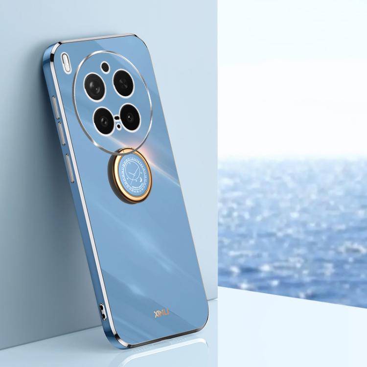 XINLI Straight Edge 6D Electroplate TPU Phone Case with Ring Holder, For vivo Y600 Pro 5G, For vivo V70 FE 5G, For vivo X300 Ultra, For vivo X300 Pro, For vivo X300 5G, For vivo V60 Lite 5G