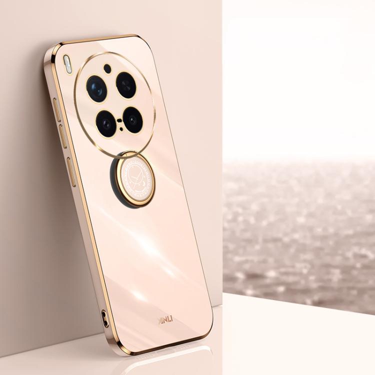 XINLI Straight Edge 6D Electroplate TPU Phone Case with Ring Holder, For vivo Y600 Pro 5G, For vivo V70 FE 5G, For vivo X300 Ultra, For vivo X300 Pro, For vivo X300 5G, For vivo V60 Lite 5G
