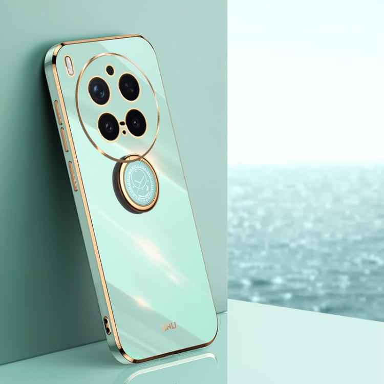 XINLI Straight Edge 6D Electroplate TPU Phone Case with Ring Holder, For vivo X300 Pro, For vivo X300 5G, For vivo V60 Lite 5G, For vivo Y50 5G, For vivo Y500 5G, For vivo V60 5G Global