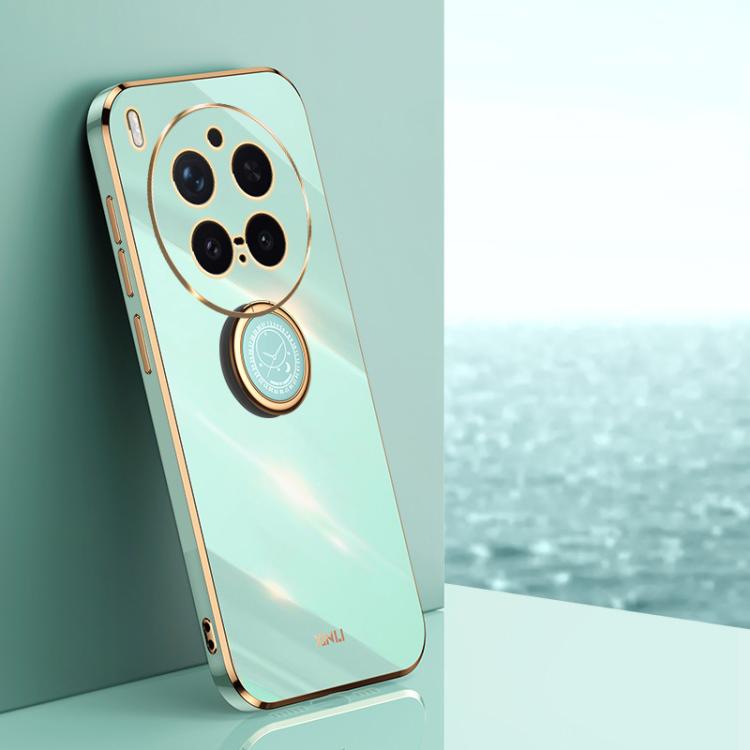 XINLI Straight Edge 6D Electroplate TPU Phone Case with Ring Holder, For vivo Y600 Pro 5G, For vivo V70 FE 5G, For vivo X300 Ultra, For vivo X300 Pro, For vivo X300 5G, For vivo V60 Lite 5G
