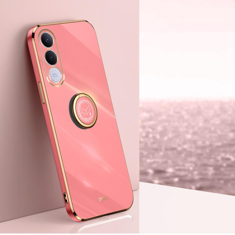 XINLI Straight Edge 6D Electroplate TPU Phone Case with Ring Holder, For vivo Y600 Pro 5G, For vivo V70 FE 5G, For vivo X300 Ultra, For vivo X300 Pro, For vivo X300 5G, For vivo V60 Lite 5G