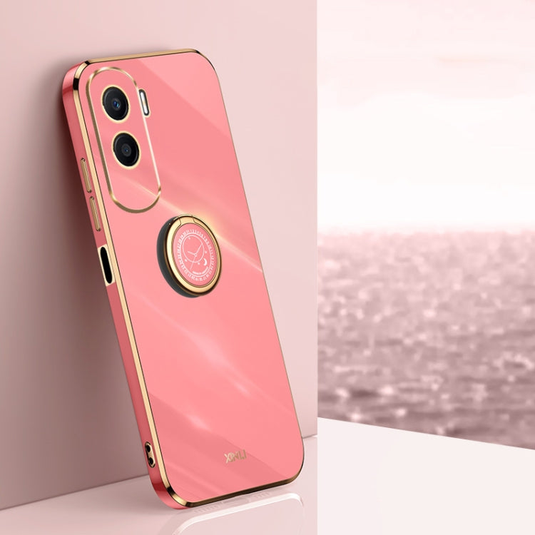 XINLI Straight Edge 6D Electroplate TPU Phone Case with Ring Holder