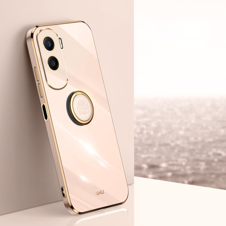 XINLI Straight Edge 6D Electroplate TPU Phone Case with Ring Holder, For Honor 100, For Honor X50i+ 5G, For Honor Play 50 Plus 5G, For Honor 90 Pro, For Honor 90, For Honor X50i 5G