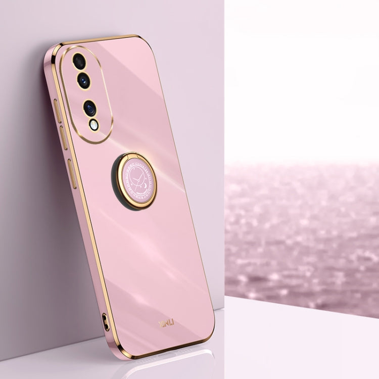 XINLI Straight Edge 6D Electroplate TPU Phone Case with Ring Holder