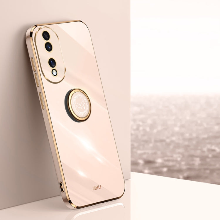 XINLI Straight Edge 6D Electroplate TPU Phone Case with Ring Holder, For Honor 100, For Honor X50i+ 5G, For Honor Play 50 Plus 5G, For Honor 90 Pro, For Honor 90, For Honor X50i 5G