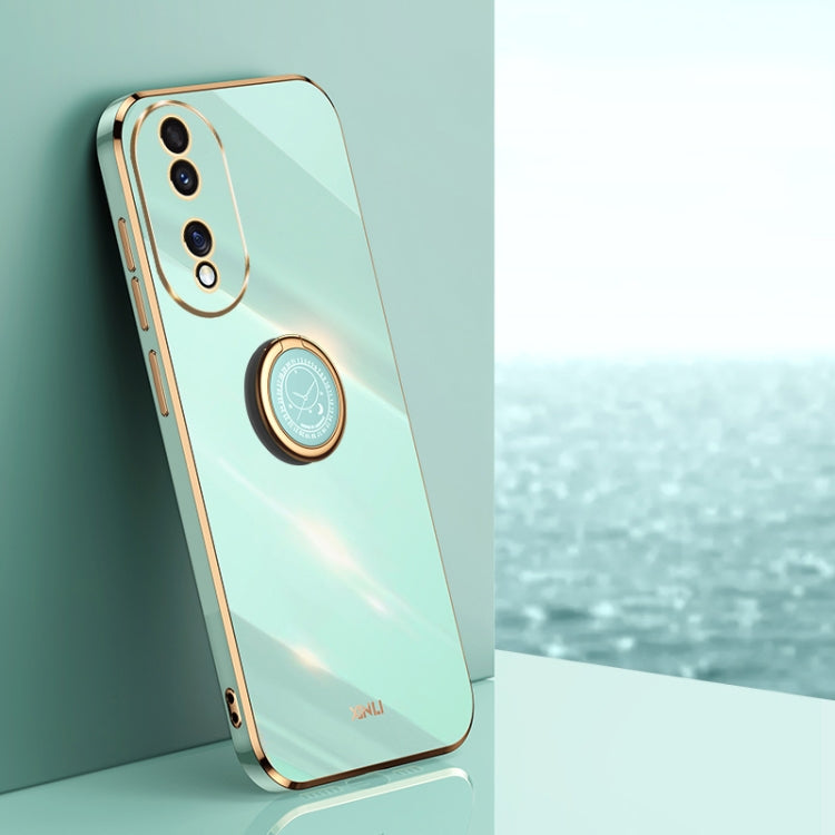 XINLI Straight Edge 6D Electroplate TPU Phone Case with Ring Holder, For Honor 100, For Honor X50i+ 5G, For Honor Play 50 Plus 5G, For Honor 90 Pro, For Honor 90, For Honor X50i 5G