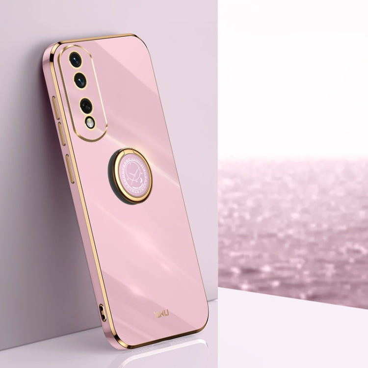 XINLI Straight Edge 6D Electroplate TPU Phone Case with Ring Holder, For Honor 100, For Honor X50i+ 5G, For Honor Play 50 Plus 5G, For Honor 90 Pro, For Honor 90, For Honor X50i 5G