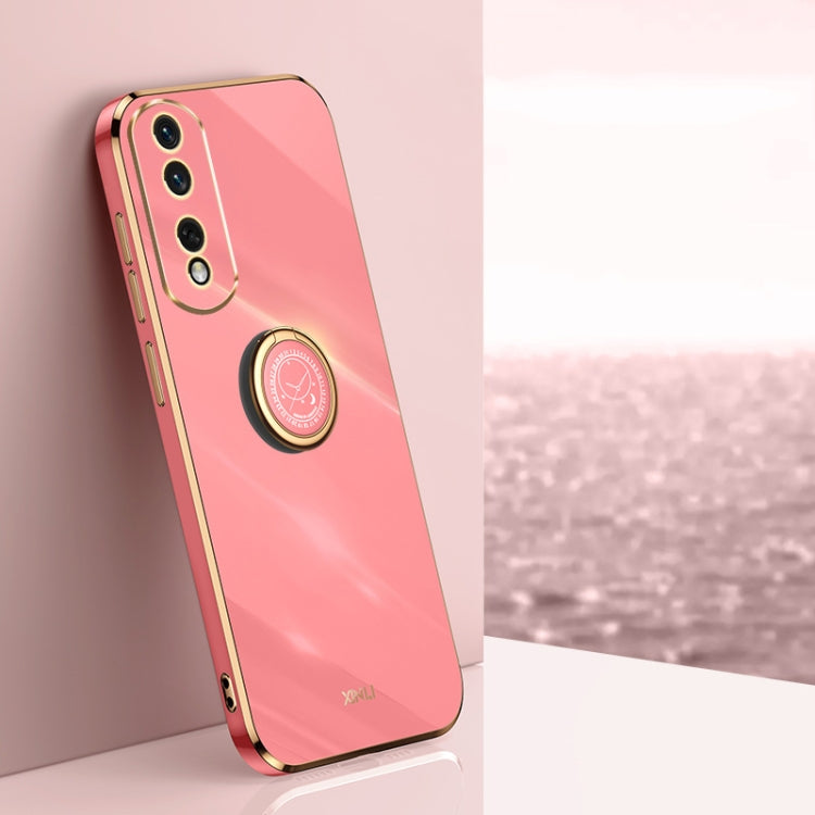 XINLI Straight Edge 6D Electroplate TPU Phone Case with Ring Holder, For Honor 100, For Honor X50i+ 5G, For Honor Play 50 Plus 5G, For Honor 90 Pro, For Honor 90, For Honor X50i 5G