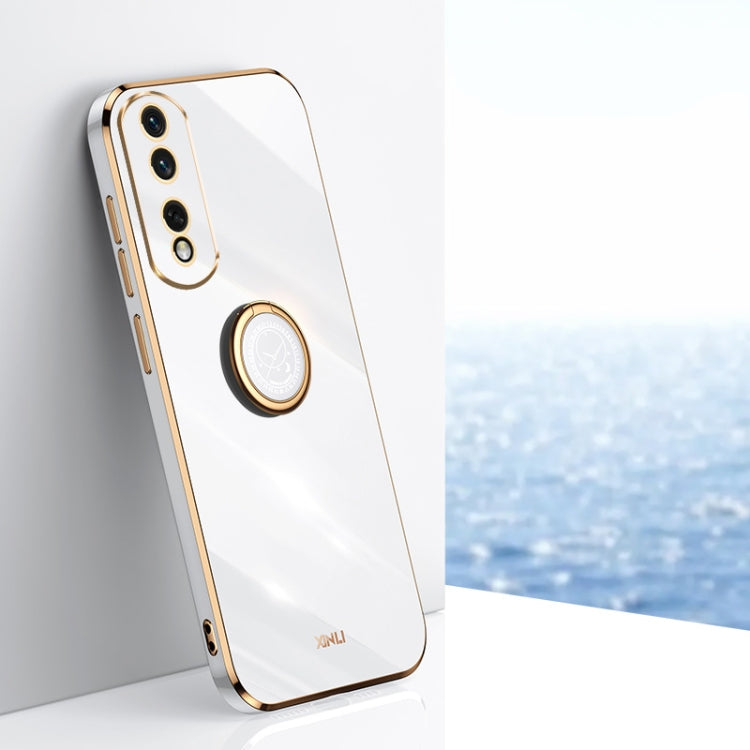 XINLI Straight Edge 6D Electroplate TPU Phone Case with Ring Holder, For Honor 100, For Honor X50i+ 5G, For Honor Play 50 Plus 5G, For Honor 90 Pro, For Honor 90, For Honor X50i 5G