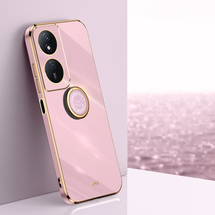 XINLI Straight Edge 6D Electroplate TPU Phone Case with Ring Holder