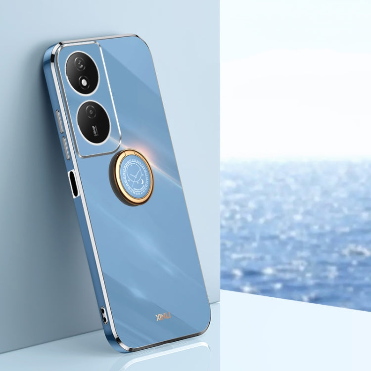 XINLI Straight Edge 6D Electroplate TPU Phone Case with Ring Holder