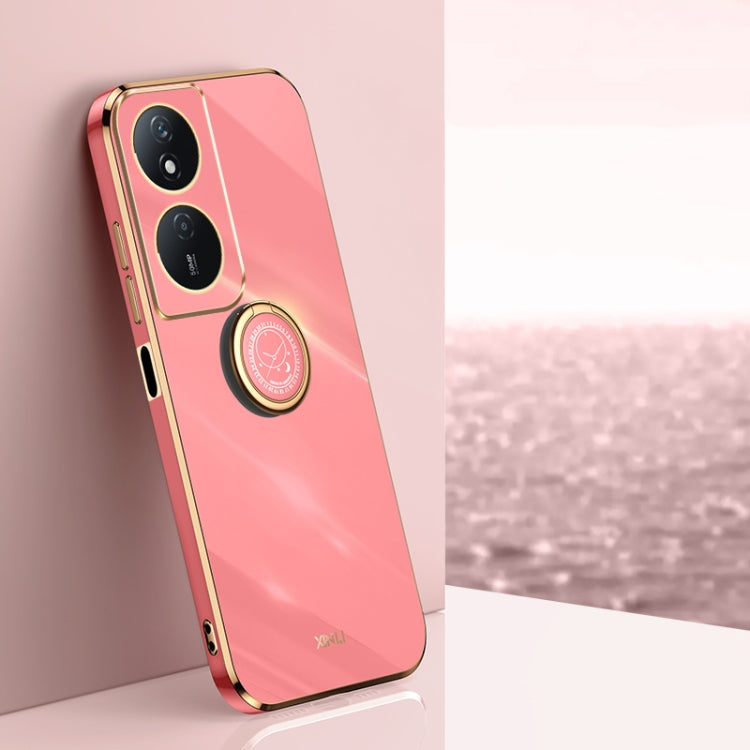 XINLI Straight Edge 6D Electroplate TPU Phone Case with Ring Holder